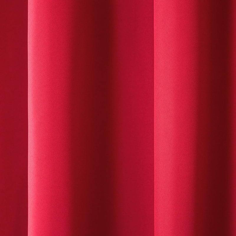 TOWN & COUNTRY BASICS Cabana Solid Heavyweight Indoor Outdoor Curtains, Light Filtering Opacity with Grommet Top, Water Repellent, 2-Pack Set, 54"x120", Radiant Red - Image 3